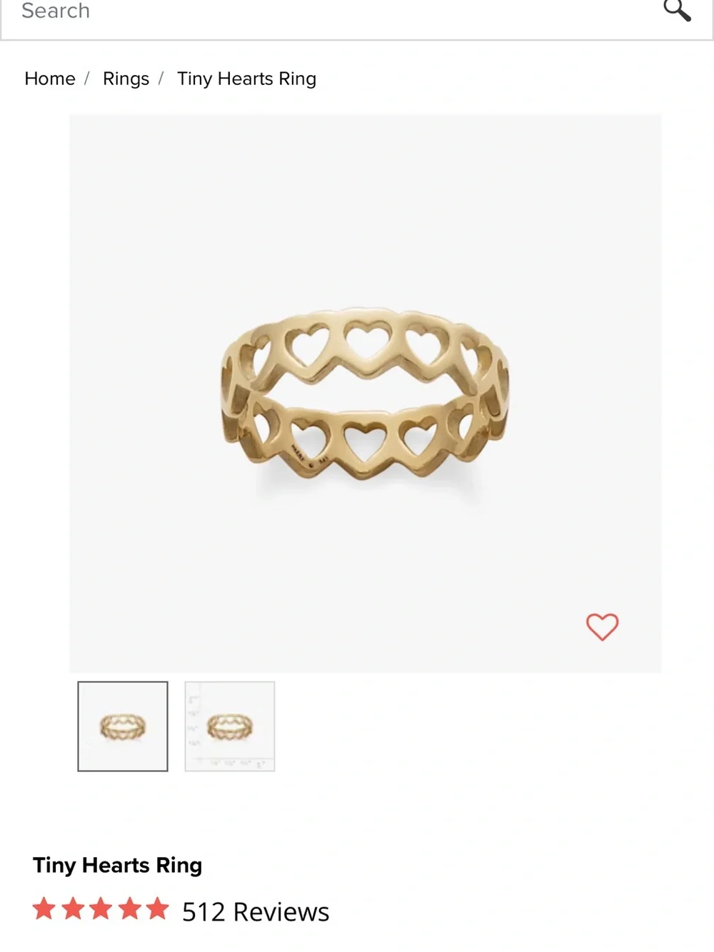 James Avery Gold Heart Openwork Ring